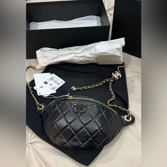 CHANEL Black Quilted Crossbody Bag - Picture 2 of 11